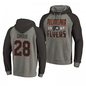 Claude Giroux Flyers Timeless Collection Ash Antique Stack Hoodie - Sale
