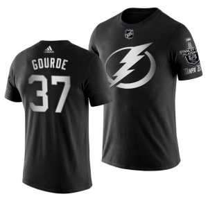 2019 Stanley Cup Playoffs Bound Tampa Bay Lightning Yanni Gourde Black Blocker Men's T-shirt - Sale