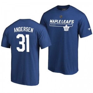 Toronto Maple Leafs Frederik Andersen Blue Rinkside Collection Prime Authentic Pro T-shirt - Sale