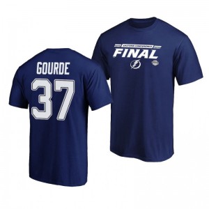 Lightning Yanni Gourde Royal 2020 Stanley Cup Playoffs Eastern Conference Final Bound Overdrive T-Shirt - Sale