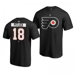 Tyler Pitlick Flyers Black Authentic Stack T-Shirt - Sale