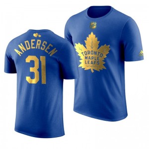 Toronto Maple Leafs Frederik Andersen Maple Leafs Royal T-Shirt - Sale