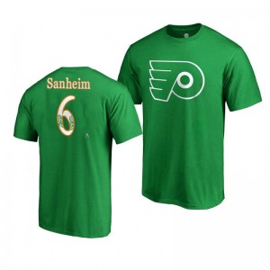 Travis Sanheim Flyers 2019 St. Patrick's Day green Forever Lucky Fanatics T-Shirt - Sale