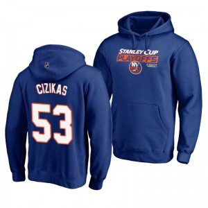 New York Islanders 2019 Stanley Cup Playoffs Casey Cizikas Royal Bound Body Checking Pullover Hoodie