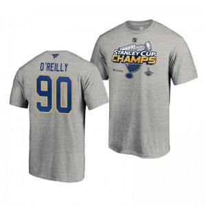 Ryan O'Reilly 2019 Stanley Cup Champions Blues Locker Room T-Shirt - Gray - Sale