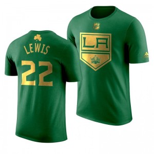 NHL Kings Trevor Lewis 2020 St. Patrick's Day Golden Limited Green T-shirt - Sale