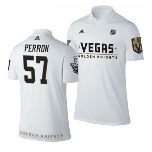 Golden Knights David Perron white Adidas Name and Number Stanley Cup Polo Shirt - Sale