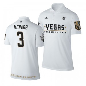 Golden Knights Brayden McNabb white Adidas Name and Number Stanley Cup Polo Shirt - Sale