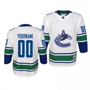 Custom Vancouver Canucks 2019-20 Premier White Away Jersey - Youth - Sale