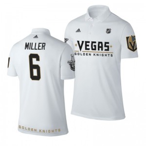 Golden Knights Colin Miller white Adidas Name and Number Stanley Cup Polo Shirt - Sale