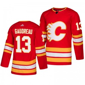 Johnny Gaudreau Flames Red Adidas Authentic Third Alternate Jersey - Sale