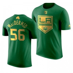 NHL Kings Kurtis MacDermid 2020 St. Patrick's Day Golden Limited Green T-shirt - Sale