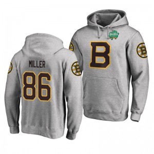 Boston Bruins 2019 Winter Classic Kevan Miller Heather Gray Primary Logo Pullover Hoodie - Sale