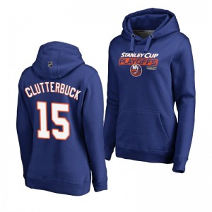 Cal Clutterbuck New York Islanders 2019 Stanley Cup Playoffs Bound Body Checking Pullover Women's Royal Hoodie - Sale
