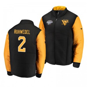 Black Penguins Chad Ruhwedel Authentic Pro Puffer NHL Stadium Series Jacket - Sale