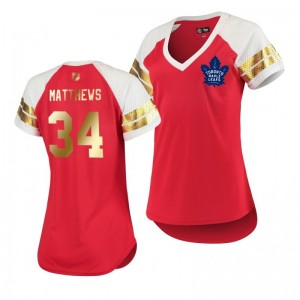 Auston Matthews Toronto Maple Leafs Mother's Day Golden Edition Red T-Shirt - Sale