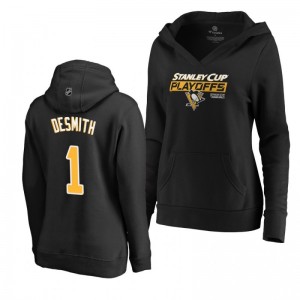 Casey DeSmith Pittsburgh Penguins 2019 Stanley Cup Playoffs Bound Body Checking Pullover Women's Black Hoodie - Sale
