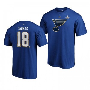 2019 Stanley Cup Champions Blues Robert Thomas Authentic Stack T-Shirt - Royal - Sale