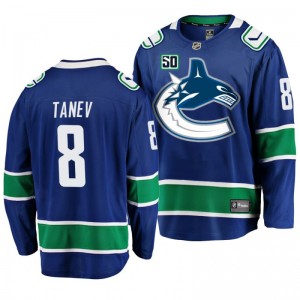 Canucks Christopher Tanev 50th Anniversary Blue Jersey - Sale