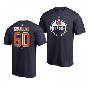 Markus Granlund Oilers Navy Authentic Stack T-Shirt - Sale