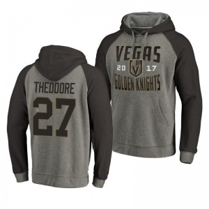 Shea Theodore Golden Knights Timeless Collection Ash Antique Stack Hoodie - Sale
