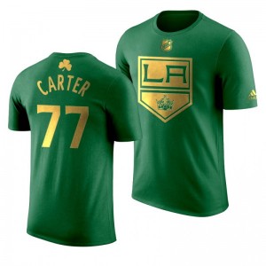 NHL Kings Jeff Carter 2020 St. Patrick's Day Golden Limited Green T-shirt - Sale