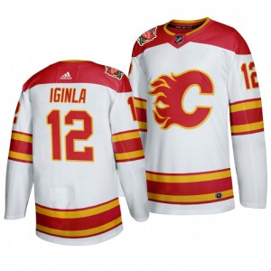 Jarome Iginla Flames White 2019-20 Heritage Authentic Retired Jersey - Sale