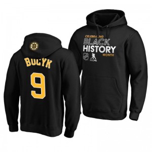 Bruins Johnny Bucyk 2020 Black History Month Pullover Black Hoodie - Sale