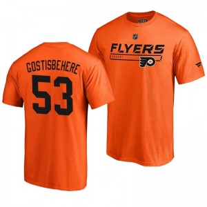 Philadelphia Flyers Shayne Gostisbehere Orange Rinkside Collection Prime Authentic Pro T-shirt - Sale