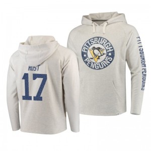 Pittsburgh Penguins Bryan Rust True Classics Cream French Terry Pullover Hoodie - Sale