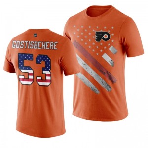 Shayne Gostisbehere Flyers Orange Independence Day T-Shirt - Sale