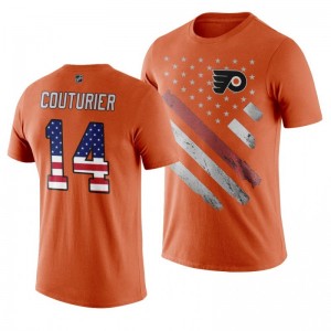 Sean Couturier Flyers Orange Independence Day T-Shirt - Sale