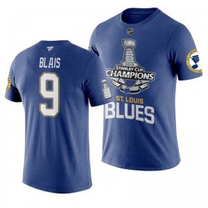 2019 Stanley Cup Champions Blues Sammy Blais Primary Logo T-Shirt - Blue - Sale