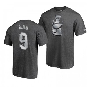 Blues 2019 Stanley Cup Champions Banner Collection Sammy Blais T-Shirt - Heather Charcoal - Sale
