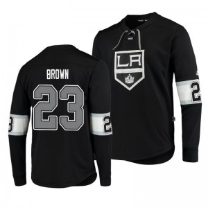 Kings Dustin Brown Black Platinum Long Sleeve Jersey T-Shirt - Sale