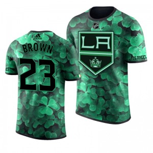 Kings Dustin Brown St. Patrick's Day Green Lucky Shamrock Adidas T-shirt - Sale