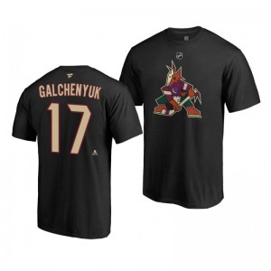 Alex Galchenyuk Coyotes Alternate Authentic Stack T-Shirt Black - Sale