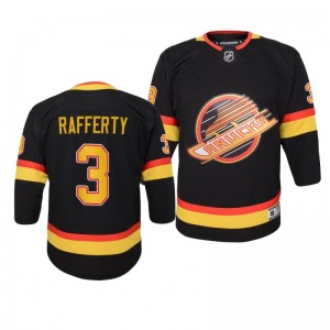 Brogan Rafferty Vancouver Canucks 2019-20 Flying Skate Premier Black Throwback Jersey - Youth - Sale