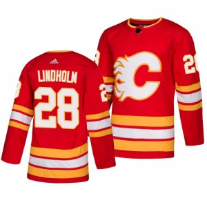 Elias Lindholm Flames Player Authentic Alternate Red Jersey - Sale
