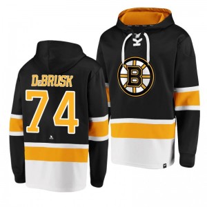 Bruins Jake DeBrusk Dasher Player Lace-Up Black Hoodie - Sale