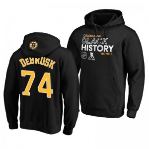Bruins Jake DeBrusk 2020 Black History Month Pullover Black Hoodie - Sale