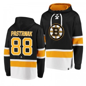 Bruins David Pastrnak Dasher Player Lace-Up Black Hoodie - Sale