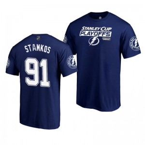Tampa Bay Lightning 2019 Stanley Cup Playoffs Blue Bound Body Checking Steven Stamkos Men's T-Shirt - Sale