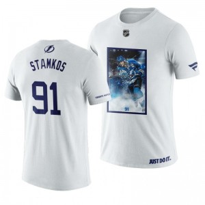Steven Stamkos Lightning White Graphic Print Legend Performance T-Shirt - Sale