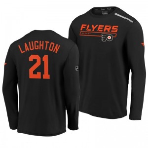 Flyers Scott Laughton 2020 Authentic Pro Clutch Long Sleeve Black T-Shirt - Sale