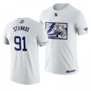 Steven Stamkos Lightning White Graphic Print Honored T-Shirt - Sale