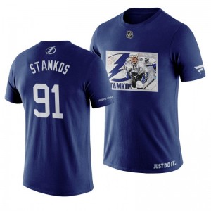 Graphic Print Honored Blue Women's Lightning Steven Stamkos T-Shirt - Sale