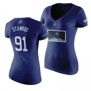 Graphic Print NHL All-Star Blue Women's Lightning Steven Stamkos T-Shirt - Sale