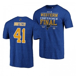 Blues 2019 Stanley Cup Playoffs Robert Bortuzzo Western Conference Finals Royal T-Shirt - Sale