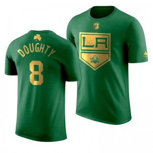 NHL Kings Drew Doughty 2020 St. Patrick's Day Golden Limited Green T-shirt - Sale